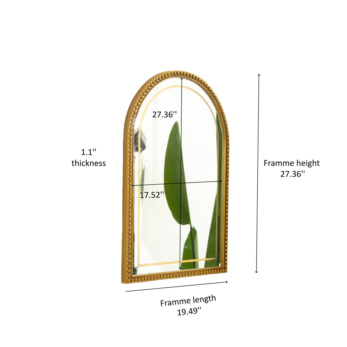 20'' Avri Mirror in Golden Beaded Retro Style