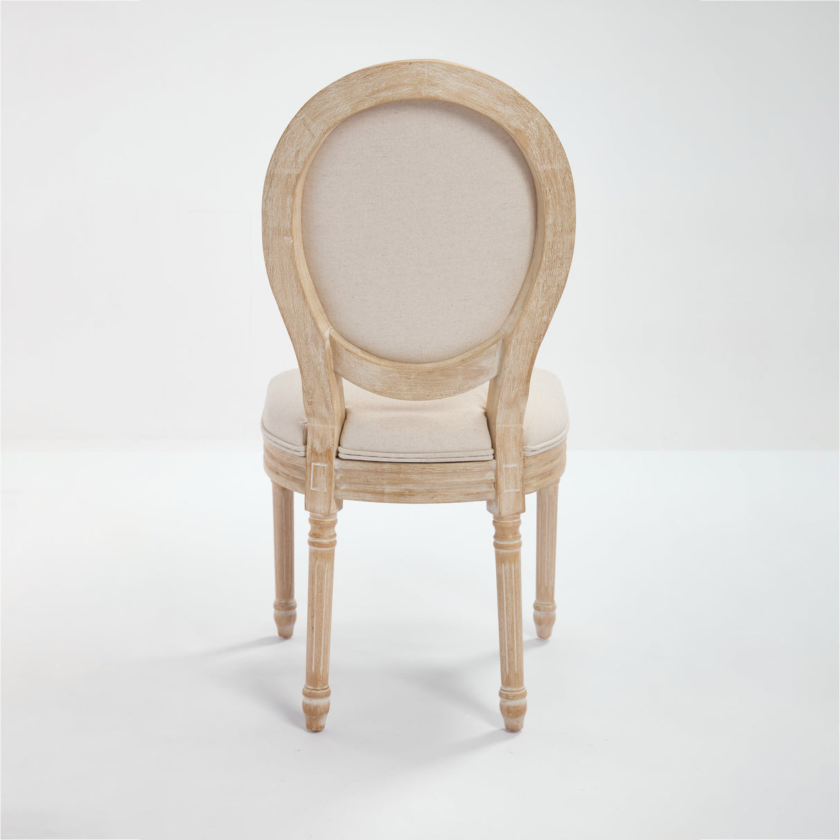 French Country Dining Chairs Set of 2 with Upholstered Round Back
