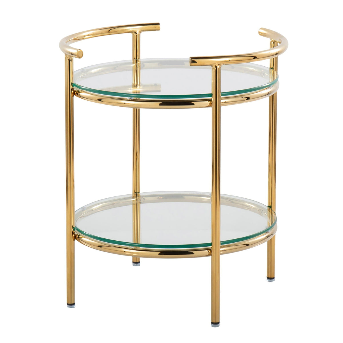 Gold and Glass Side Table with 2 Tiers - Rhonda