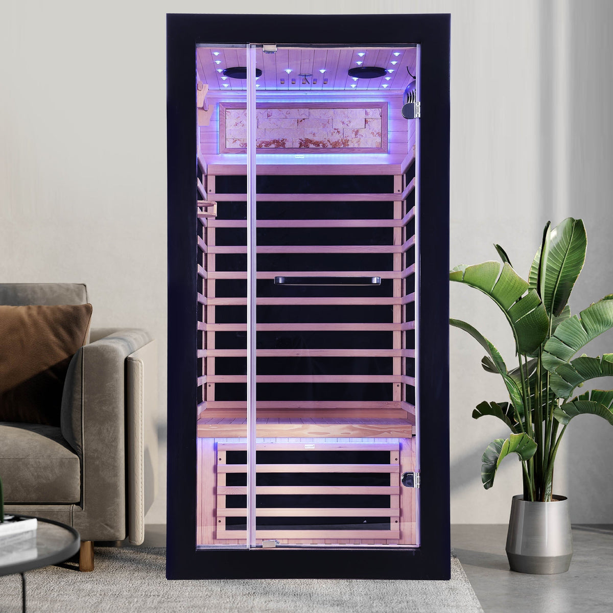 Single-person starlight ceiling lighting sauna