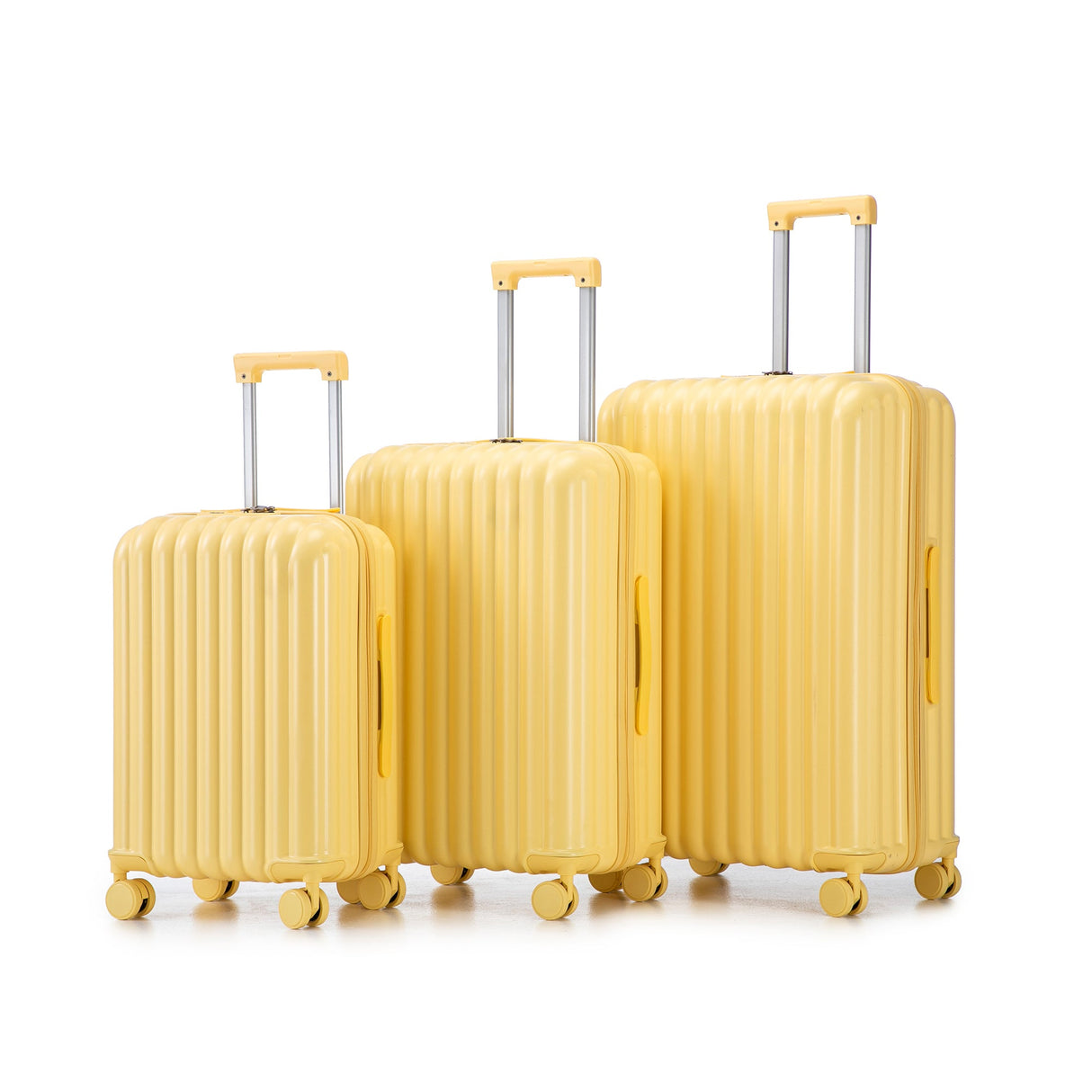 3-Piece ABS Spinner Wheel Luggage Set in Yellow