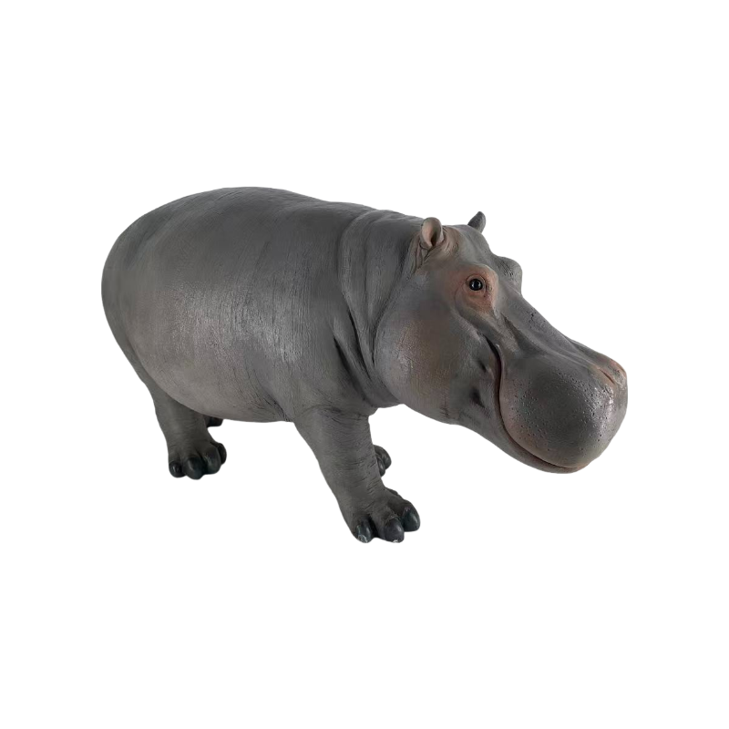 12.6'' Weather Resistant Hippopotamus Garden Statue
