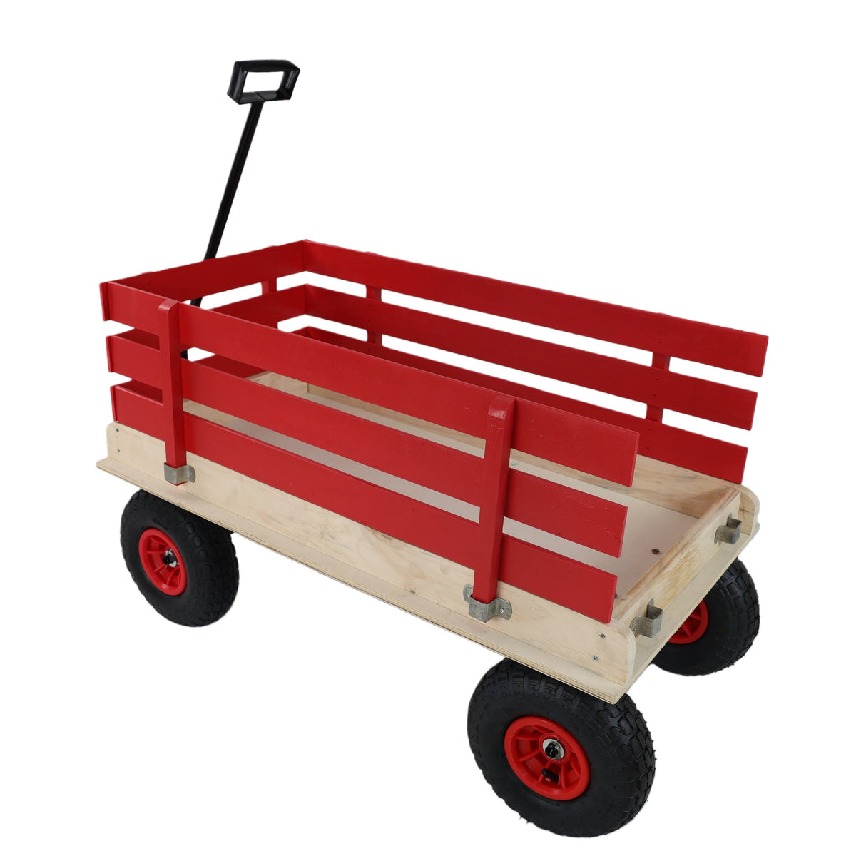 Children's and garden wooden carriagesall-terrain rubber inflatable wheelers
