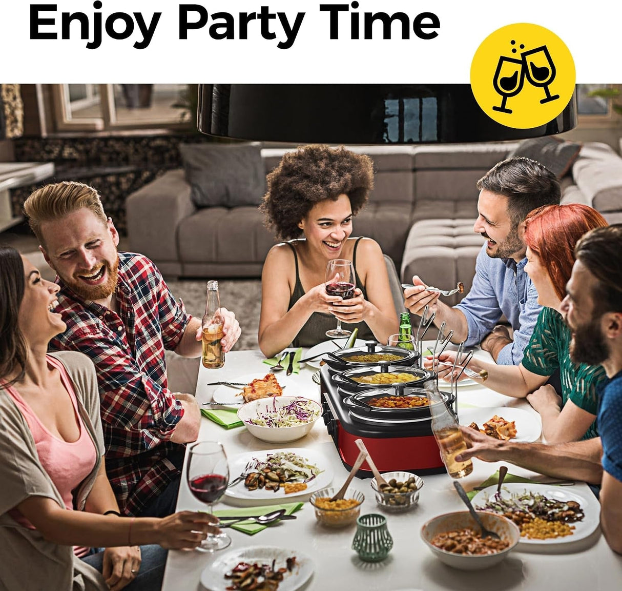 Triple Slow Cooker, Buffet Food Warmer