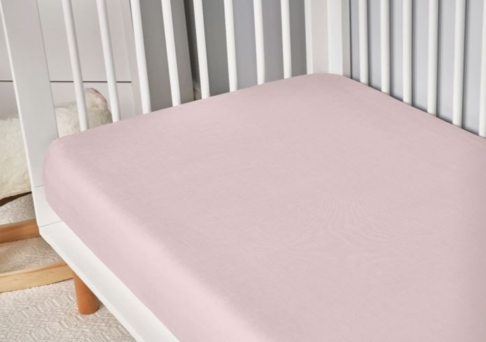 BedGear Hyper-Linen Crib Sheet, Light Pink
