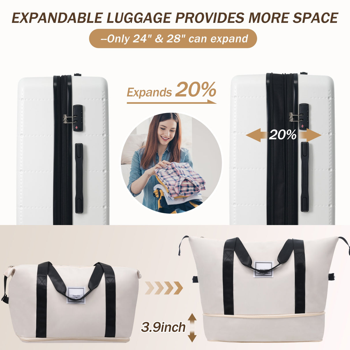 5 Piece Hardside Luggage Set with USB Port