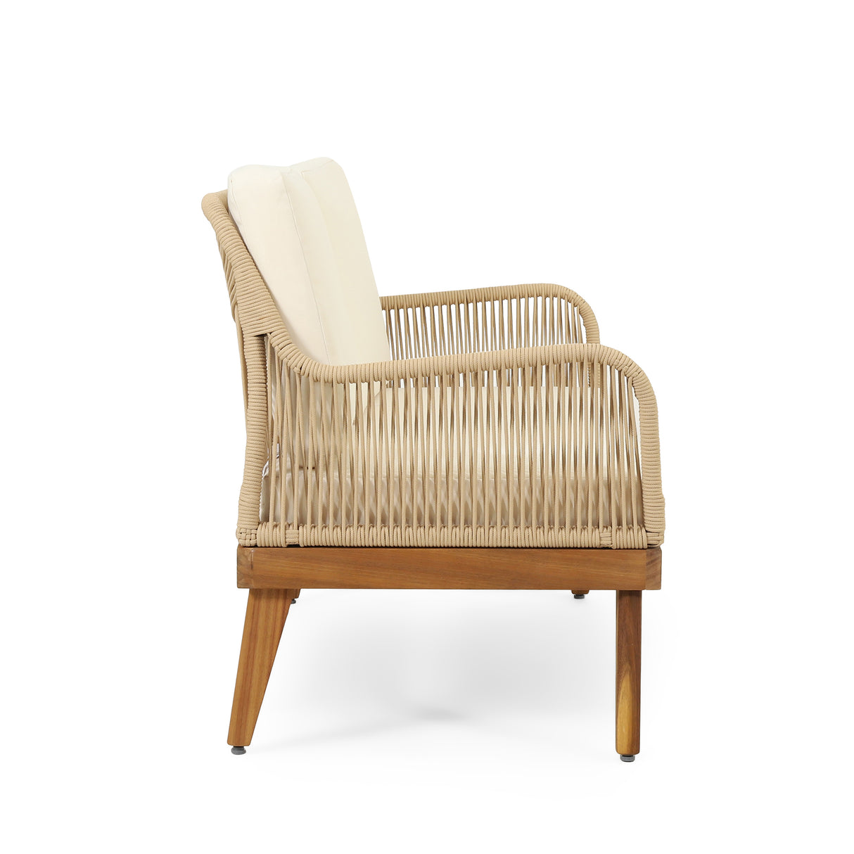 Anisa Acacia Wood & Woven Rope Outdoor Chat Set