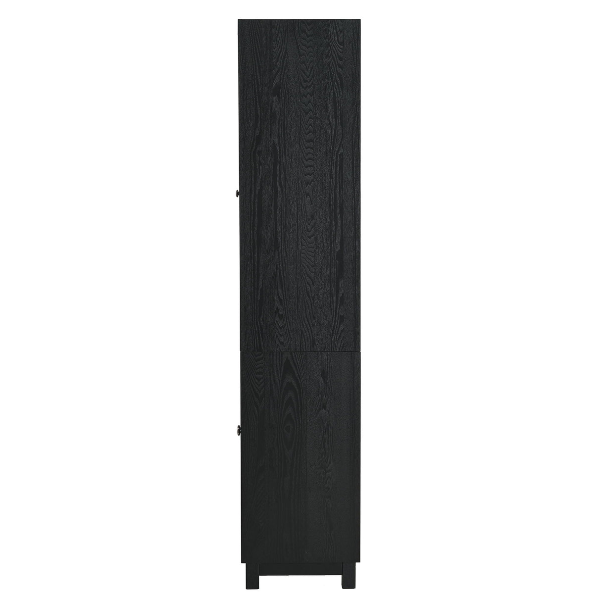 Mid Century Modern Style Tall Display Cabinet With Glass Doors For Collectibles - Black
