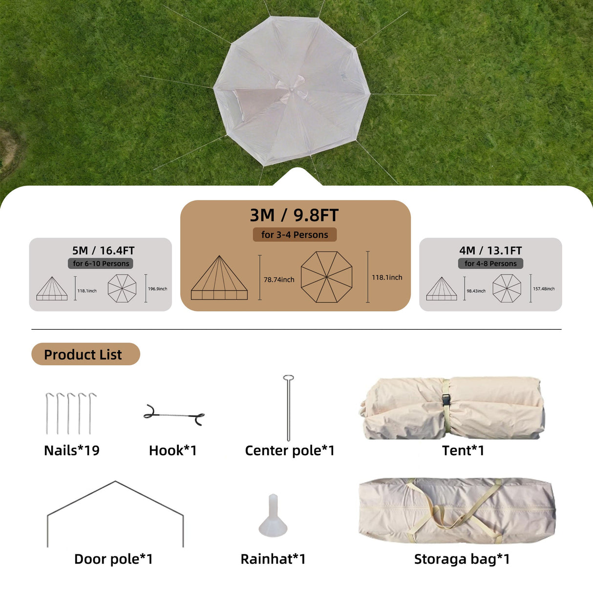 4 Season Bell Tent 9.8 FT