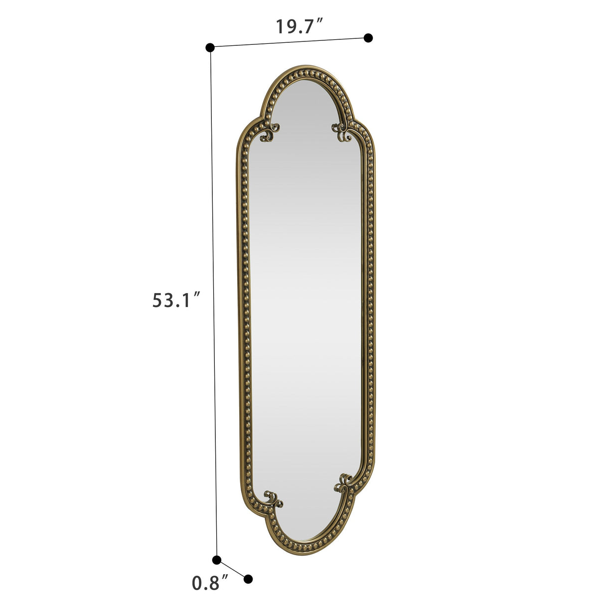Scalloped Oval Wall Mirror, Vintage