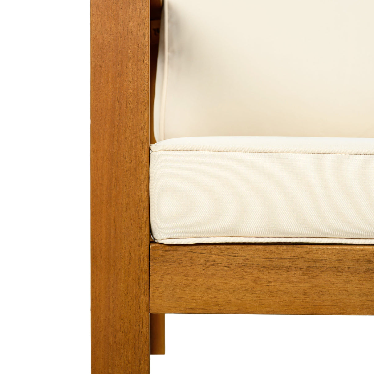 Patio Conversation Set with Foldable Acacia Wood Side Table and Cushions