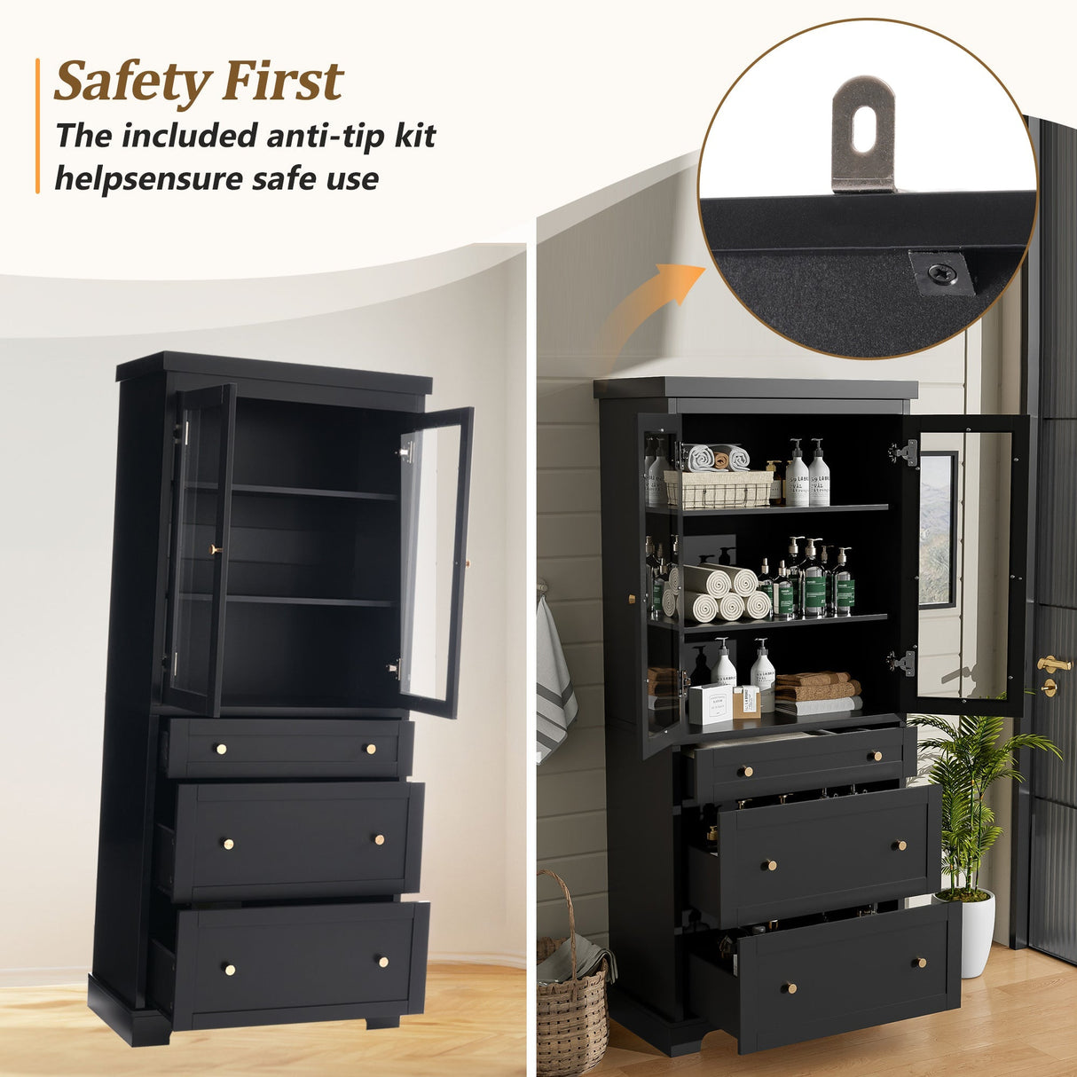Modern Freestanding Tall Bathroom Cabinet