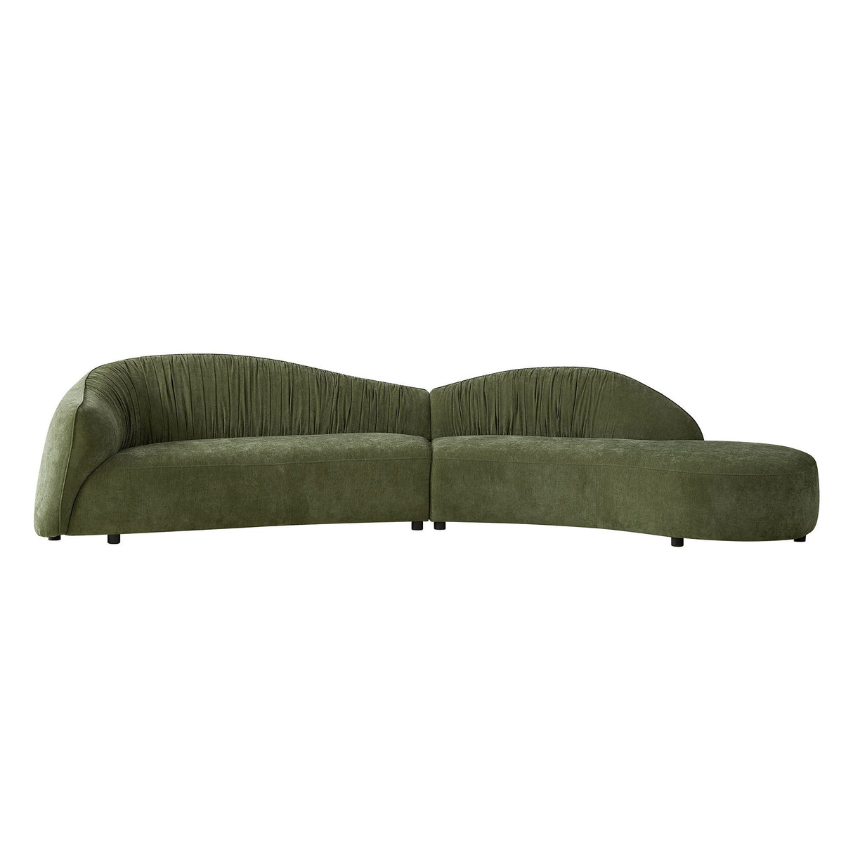 145.67" Mid-Century Upholstered Comfy Couch with Facing Chaise Right