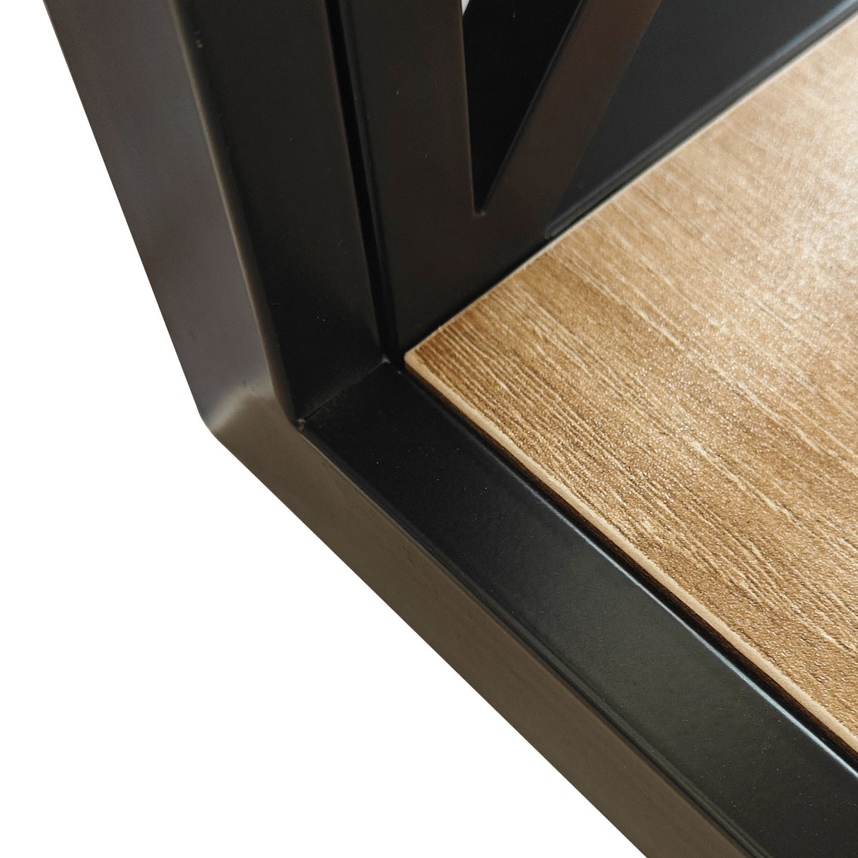 1 Piece Modern End Table with Drawer - Natural Wood & Tempered Glass