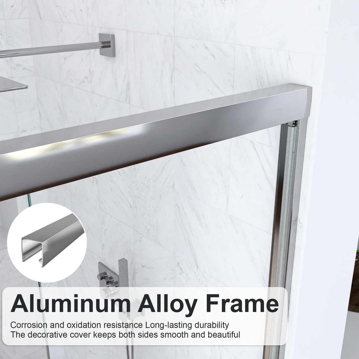 Semi-Frameless Double Sliding Shower Door
