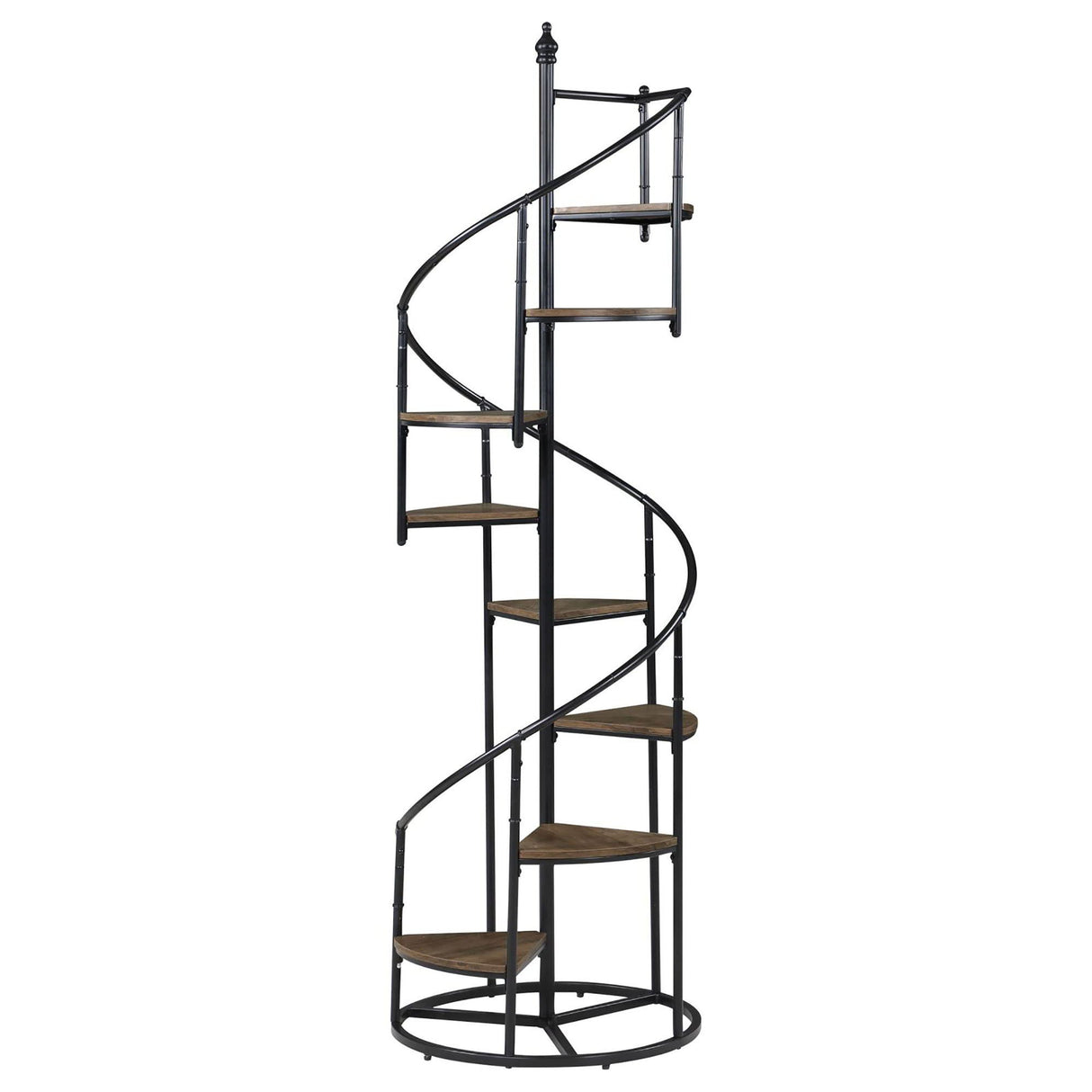 8 Shelf Staircase Bookcase Industrial Storage And Scratch Resistant Shelves - Brown