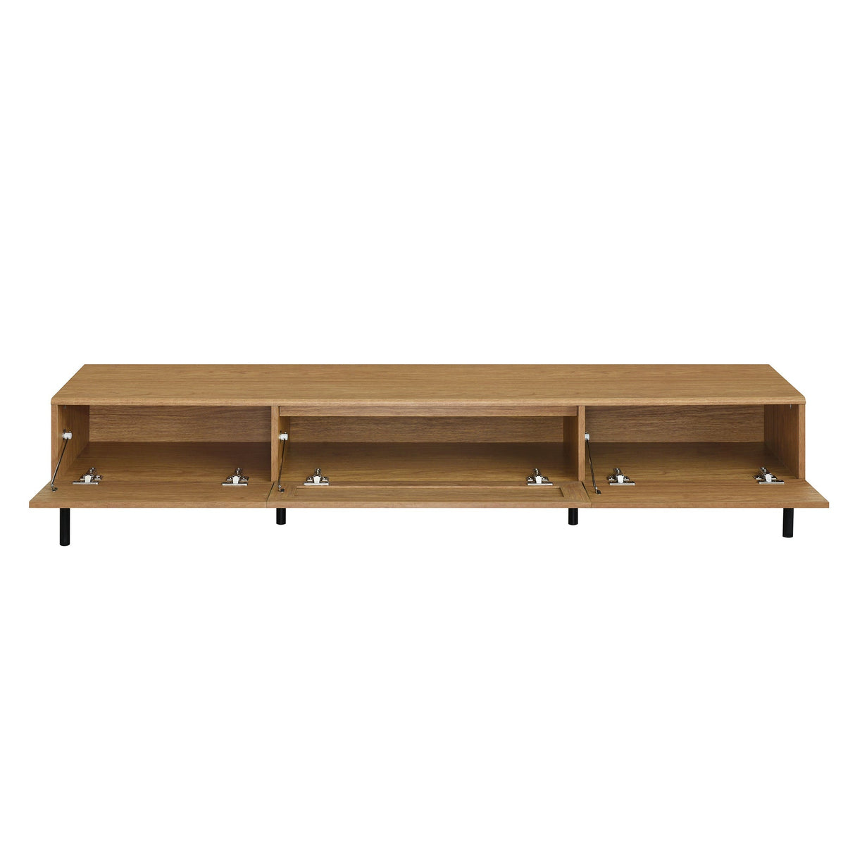 Boho TV Stand for TVs Up to 80" with Rattan Decoration and Metal Legs