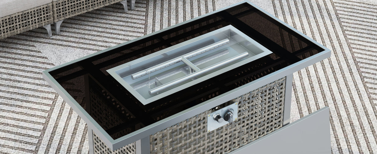 K&K 43' Propane Gas Fire Pit Table, Grey