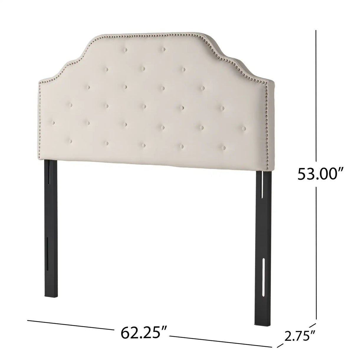 Charismatic - Size Headboard With Button Tufting And Nailhead Trim