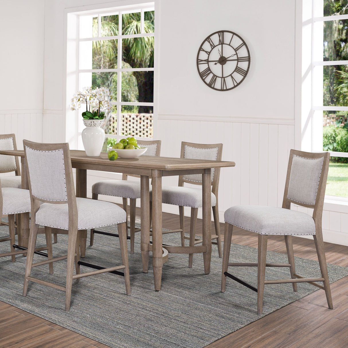 Counter Stool in Sand Colored Finish, Set of 2