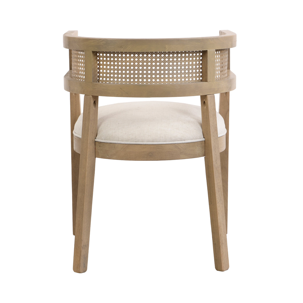 Barrel Dining Chair with Rattan Back, Set of 2
