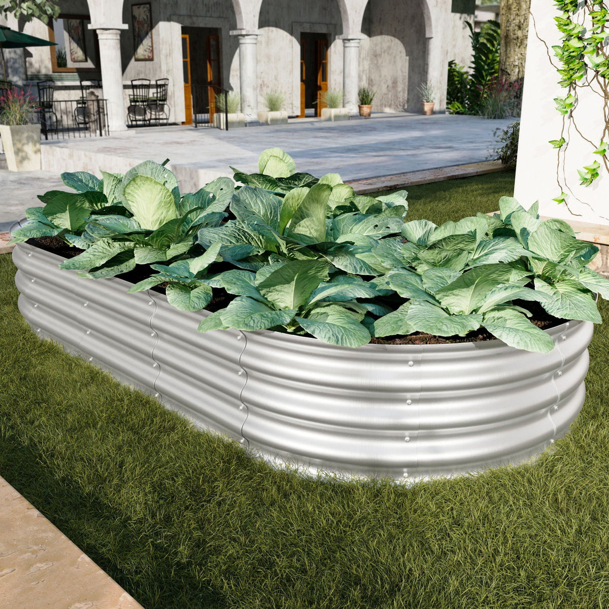 Heavy Duty Galvanized Raised Garden Bed Kit For Vegetables, Flowers & Herbs