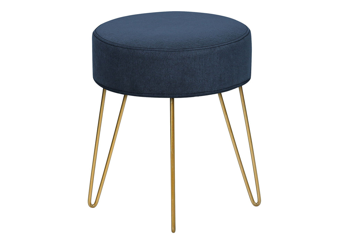 Ottoman Pouf with Round Metal Legs