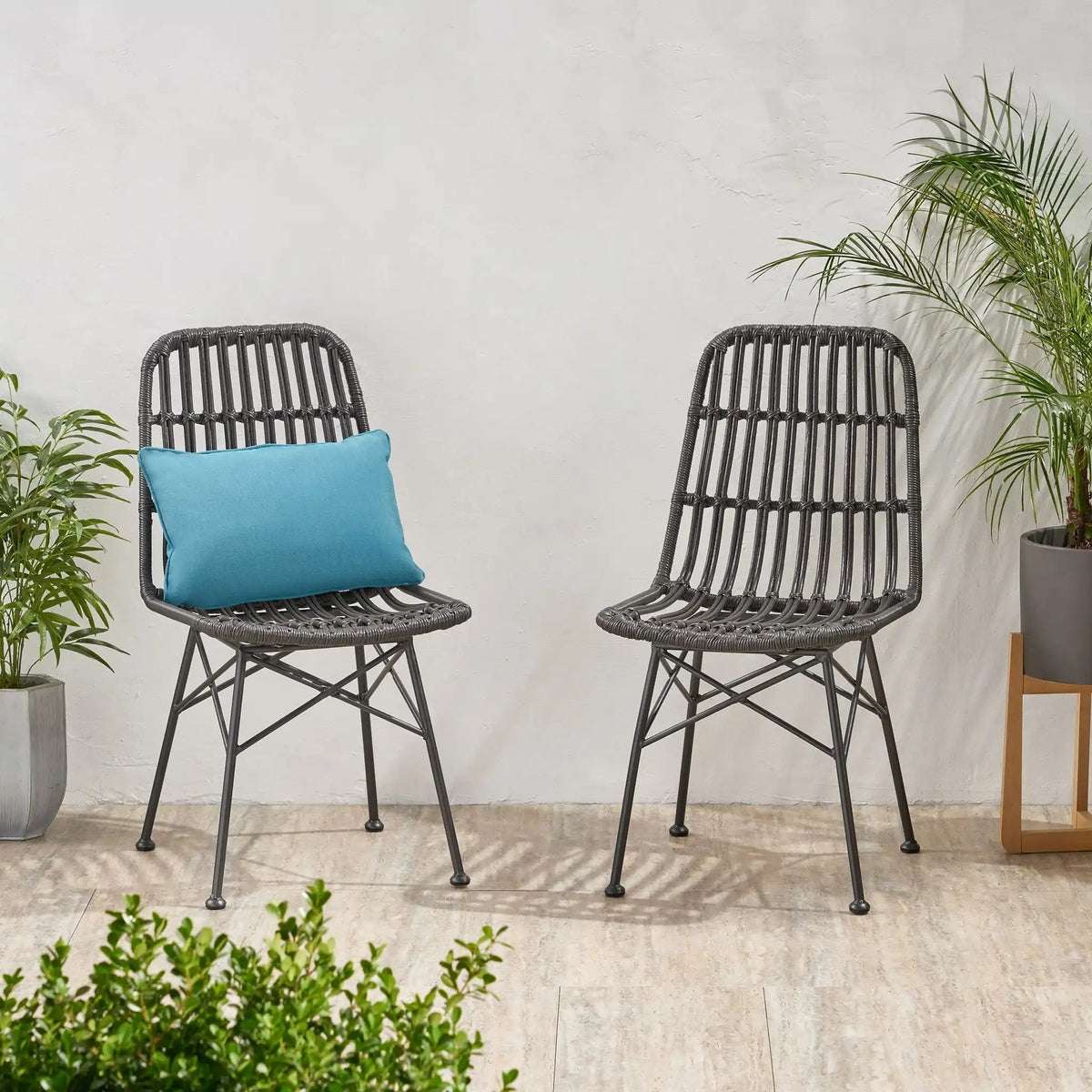 Sawtelle Outdoor Wicker Armless Chair