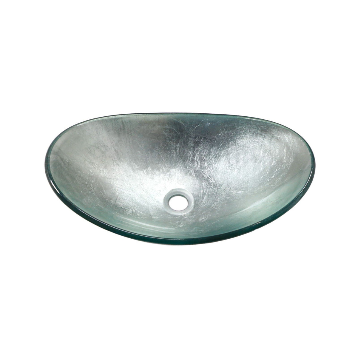 Tempered Glass Vessel Sink With Boat Shape Pop-Up Drain