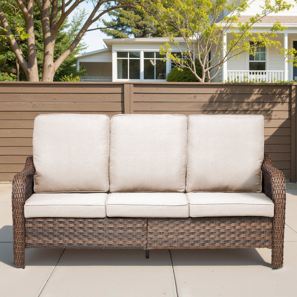 70.9" PE Wicker Rattan Outdoor Furniture Set