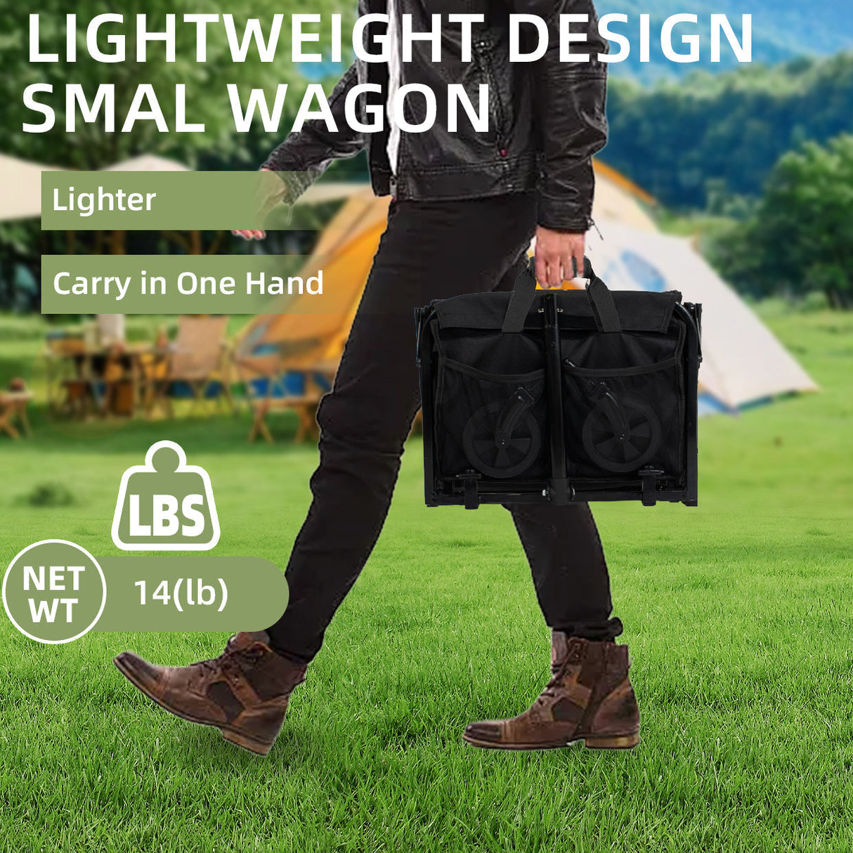 Collapsible Wagon with Wheels - Lightweight Utility Cart