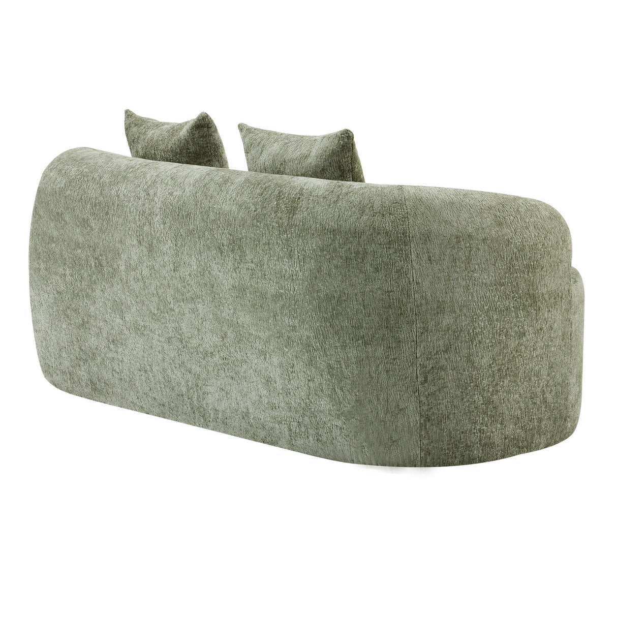Curved Loveseat Sofa With Round Armrest