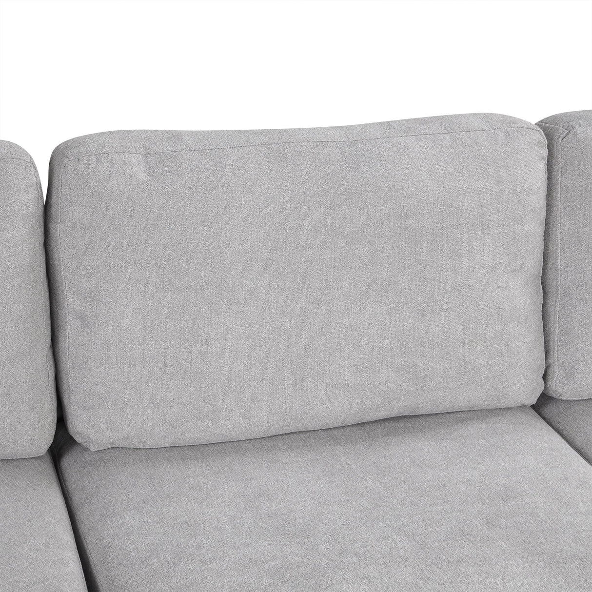 111" Upholstered 3-Seater Sofa with Curved Design and Two Printed Pillows