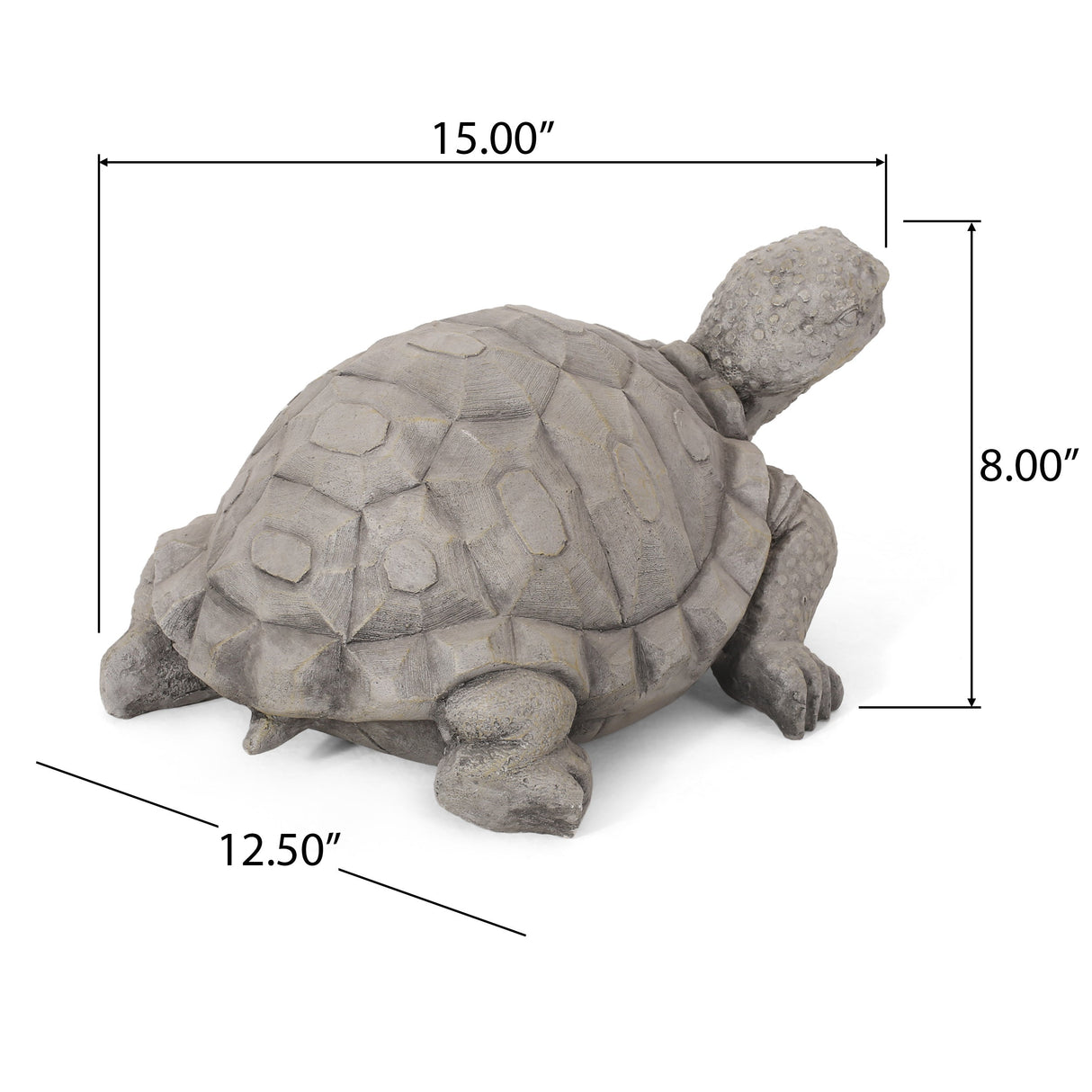 Turtle Decor Outdoor Turtle Statue in Dark Gray