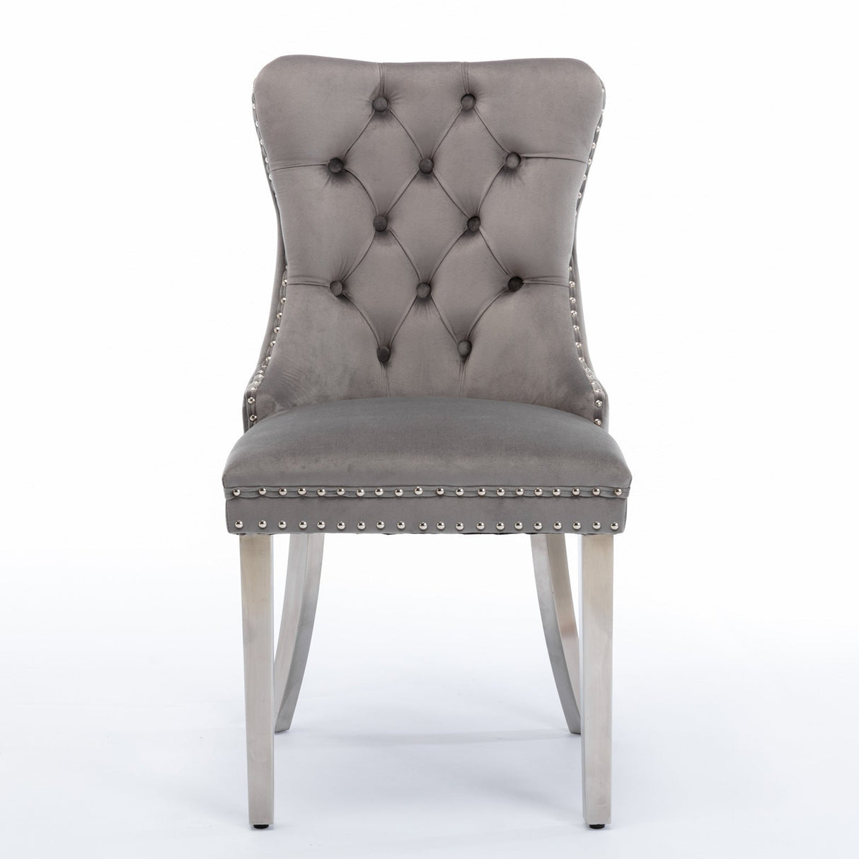 A&A Furniture Nikki Collection Modern Velvet Upholstered Dining Chairs - Set of 2