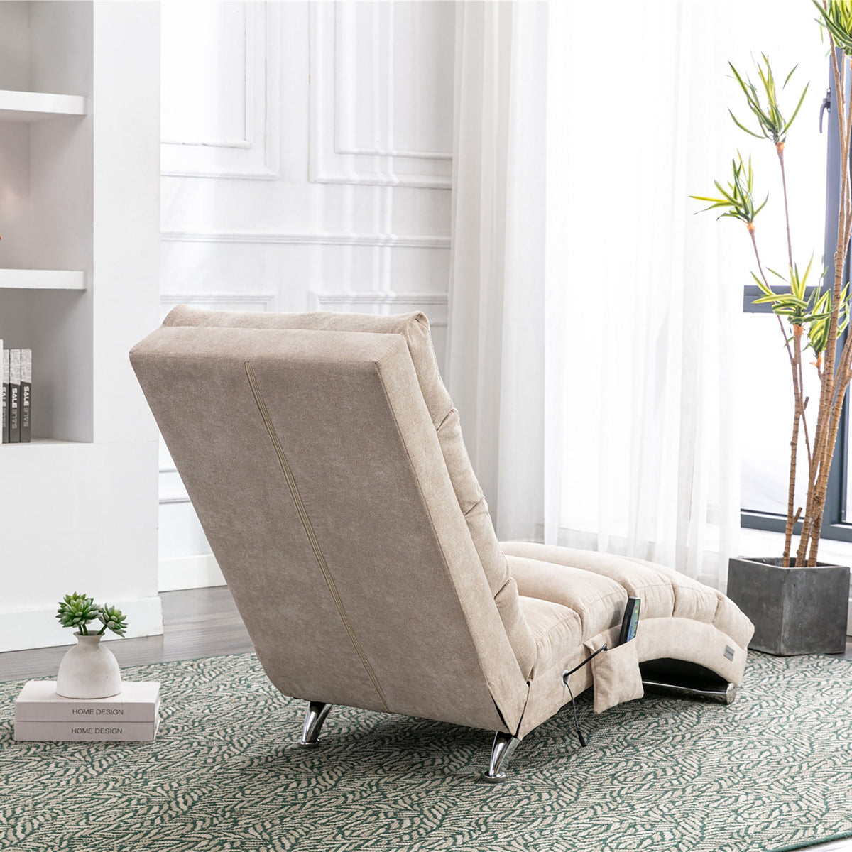 Massage Chaise Lounge Indoor With Remote Control, Ergonomic Electric Massage Lounger