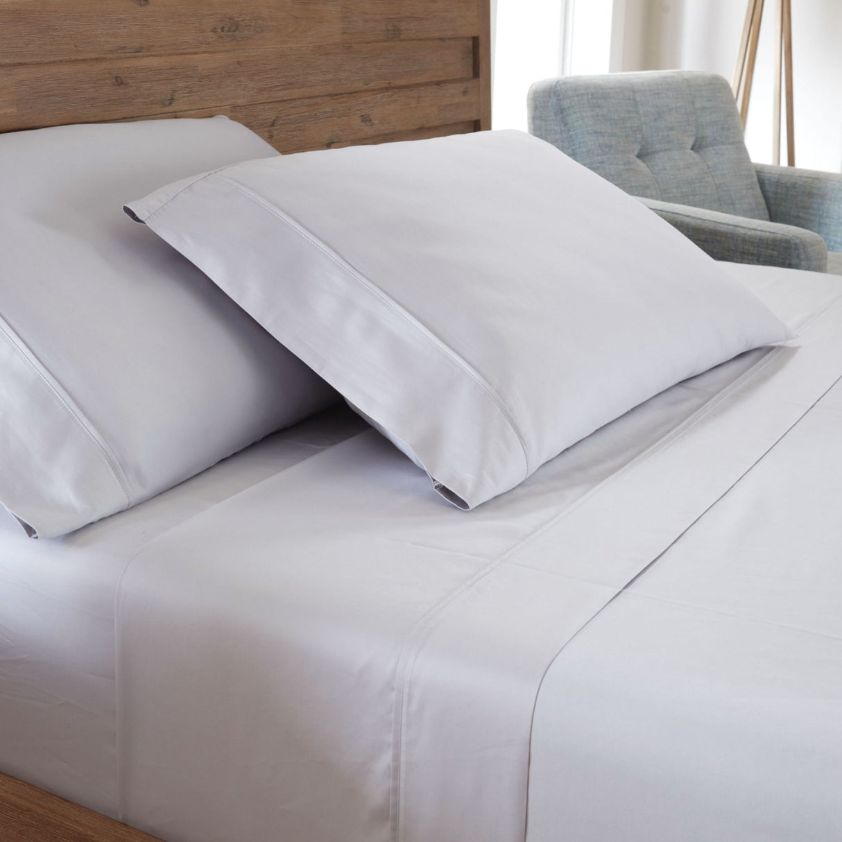 Sheet Set Luxurious Supima, Wrinkle Resistant, Breathable, With 2 Ghostgrip Band