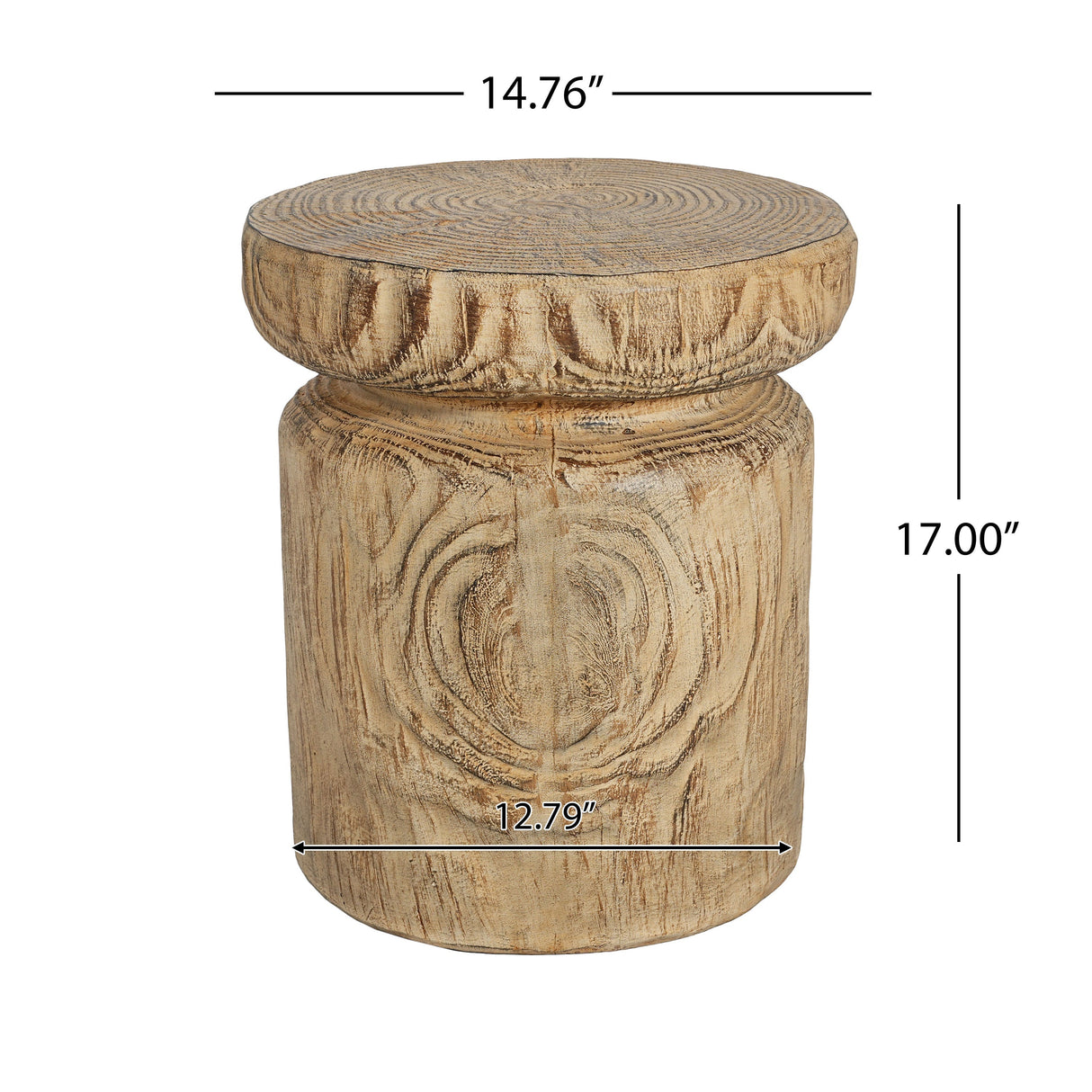 MGO Wood Grain Side Table - Natural