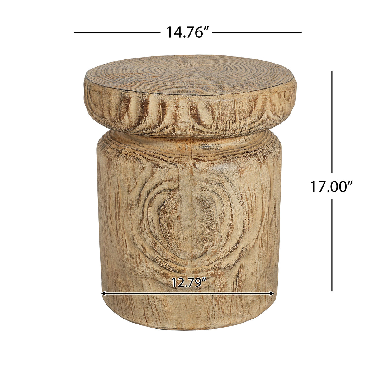 MGO Wood Grain Side Table - Natural