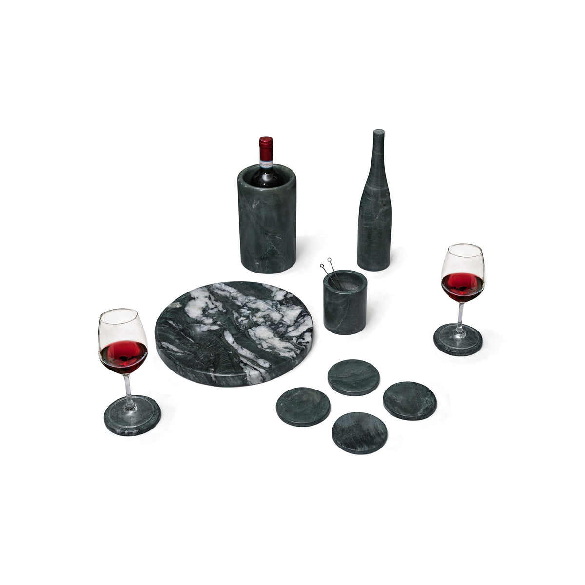 10 Pieces Luxury Natural Marble Dining Room Accessories Set