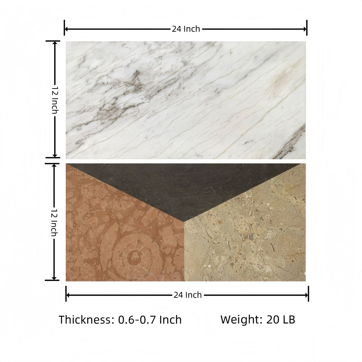 Waterjet Marble Polished Floor and Wall Tiles - White Multi Color