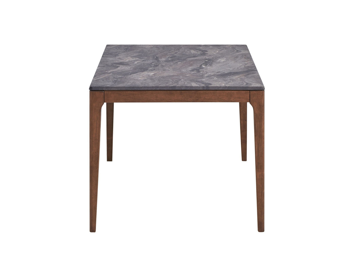 Bevis Engineered Stone Top Dining Table - Walnut