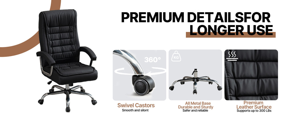Executive Office Chair - High Back PU Leather Ergonomic Design