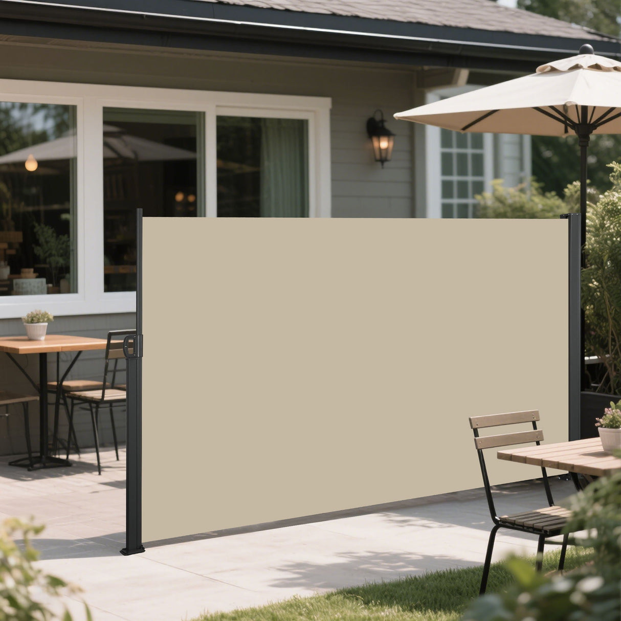 Retractable Side Awning, Waterproof and UV Resistant, Privacy Screen for Patio