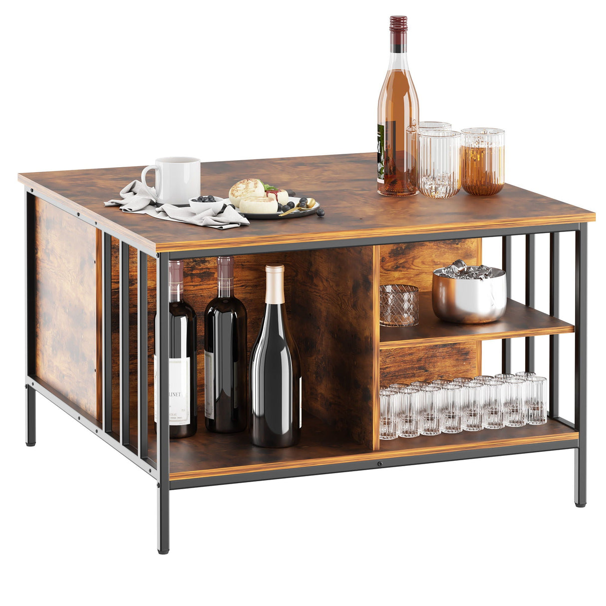 Lift Top Coffee Table With Storage Adjustable Height - Black