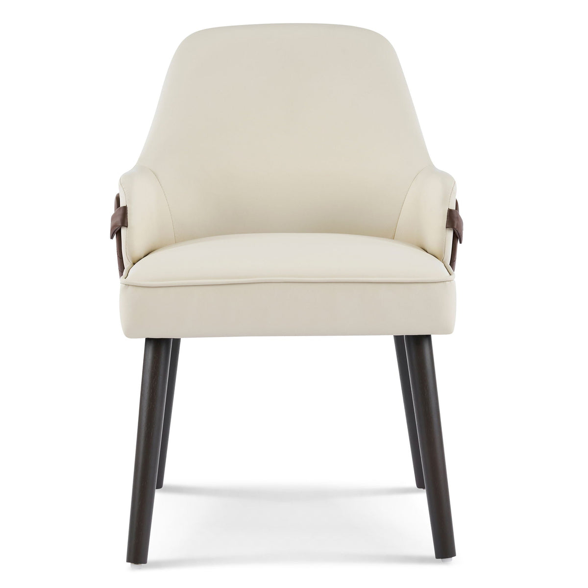 Indoor Dining Chair Set of 2 with Ergonomic Armrests - Beige/Brown