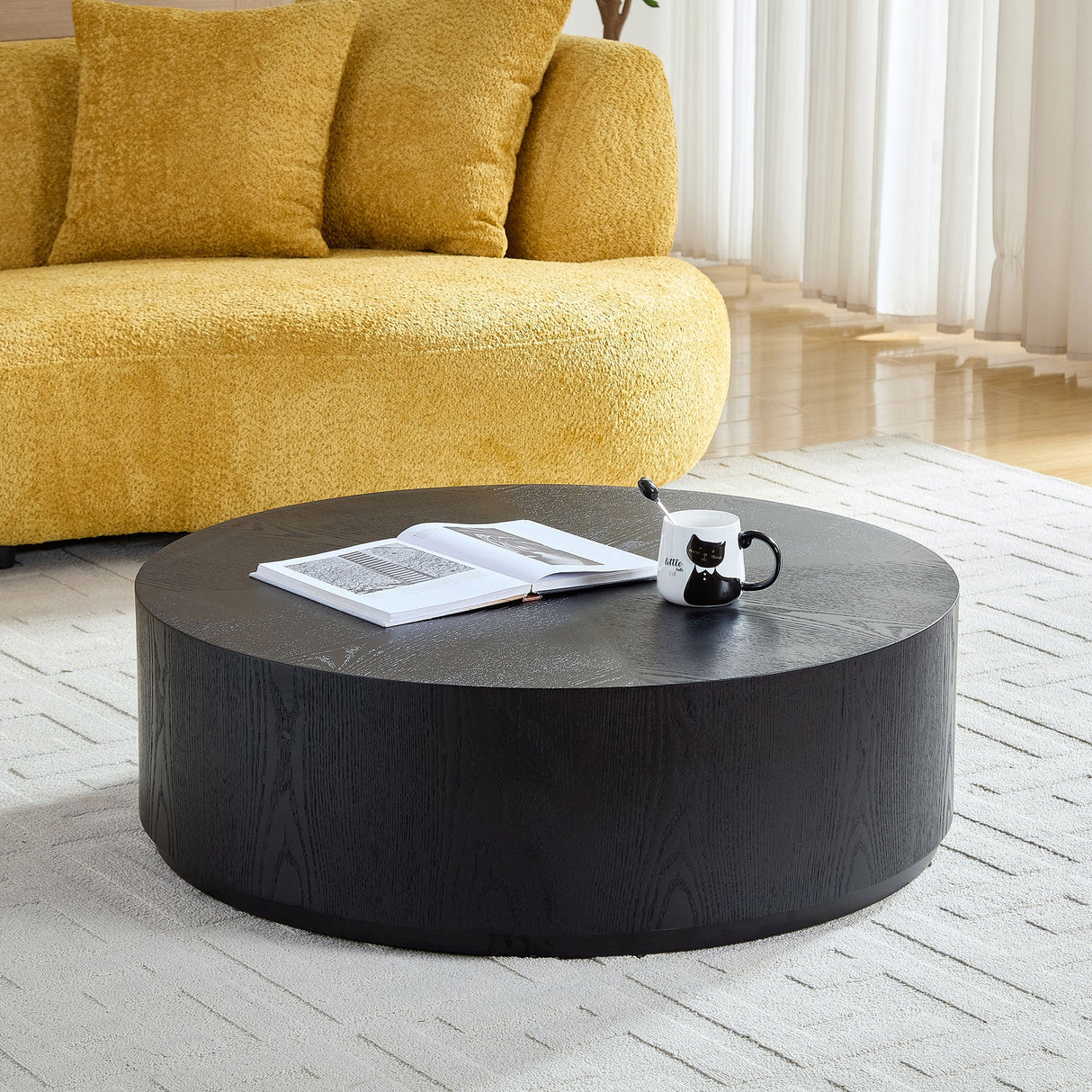35.43 Inch Modern Round Coffee Table