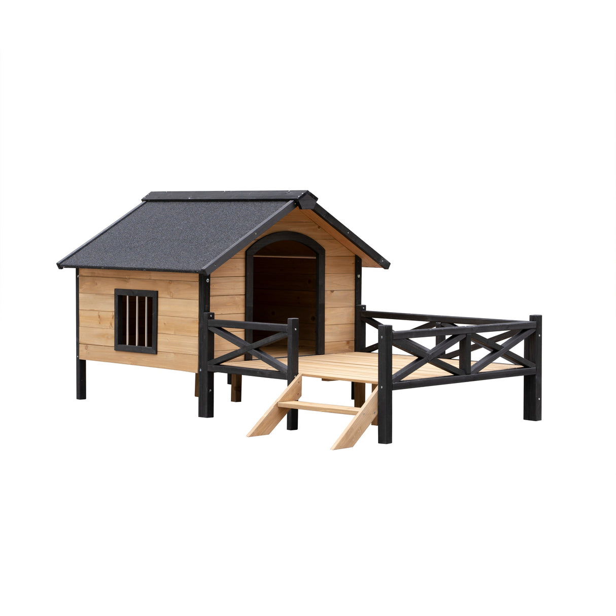 Outdoor Large Wooden Cabin House Style Dog Kennel with Porch