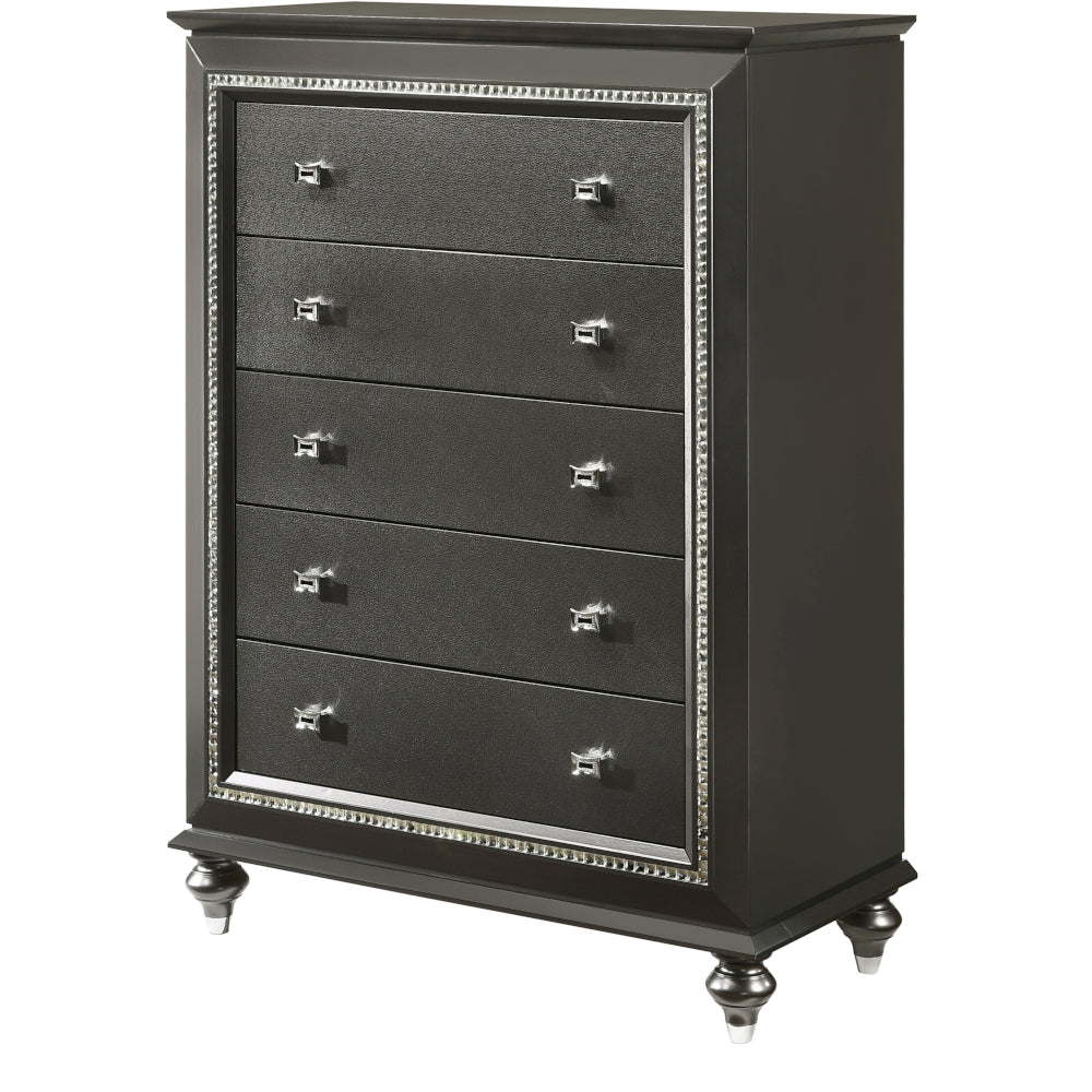 Silver-Grey-5-Drawer-Chest-with-Crystal-Accents-and-Embossed-Detailing-Dressers