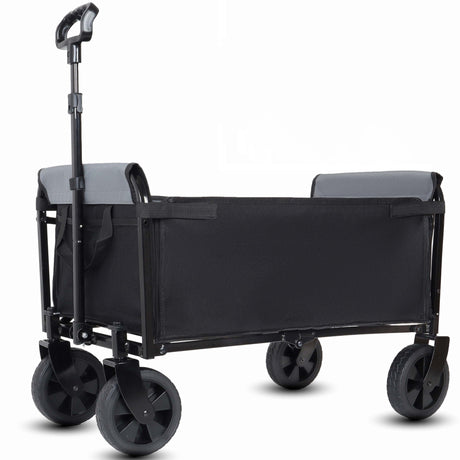 Collapsible-Wagon-with-Wheels-3-in-1-Lightweight-Utility-Camping-Wagons-Carts-Foldable-(Black)-Outdoor-Wagon